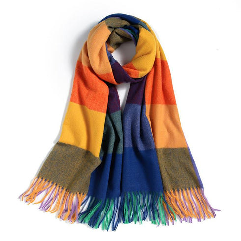 Plaid shawl elegant socialite style